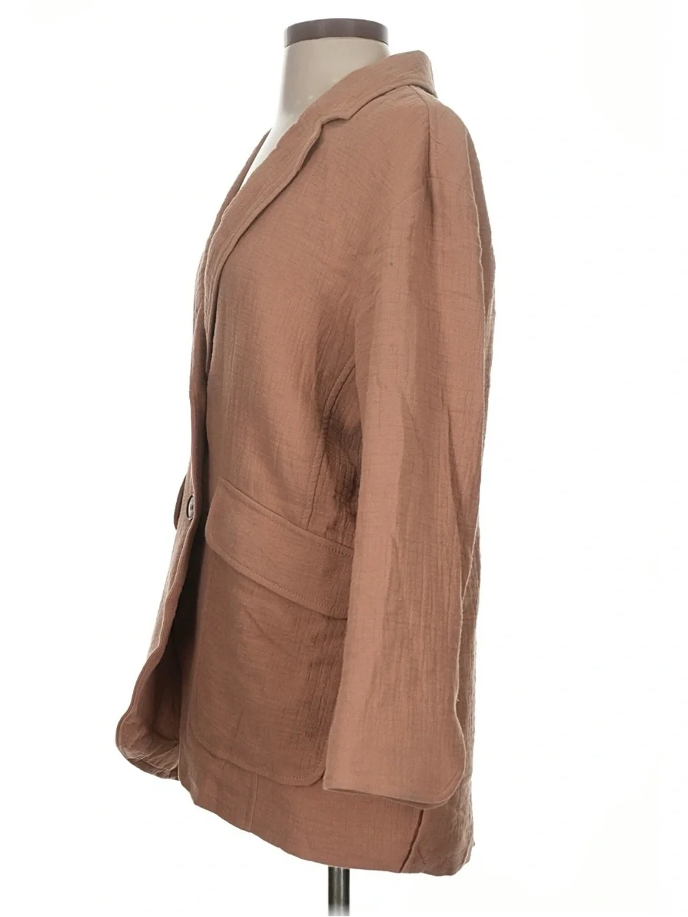 Madewell NWT Linen Blend Blazer Neutral Quiet Luxury Oversized Jacket Size Small